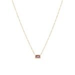 18K Gold-Plated Birthstone Rectangle Pendant Necklace | Minimalist Luxury Jewelry - Image 5