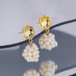 Baroque Cluster Pearl Drop Earrings | Luxury Gold-Plated Copper Jewelry - Image 2