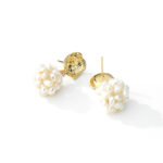 Baroque Cluster Pearl Drop Earrings | Luxury Gold-Plated Copper Jewelry