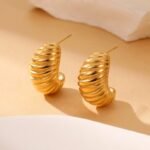 Minimalist Twisted Hoop Earrings for Women | Luxury Stainless Steel Jewelry