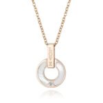 Vintage Enamel Pattern Coin Pendant Necklace | 18K Gold-Plated Stainless Steel Jewelry