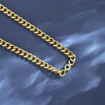 Minimalist Green Zircon Curb Chain Necklace | 18K Gold-Plated Titanium Steel Jewelry - Image 3