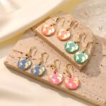 Enamel Globe Drop Earrings for Women | Niche Stainless Steel Jewelry