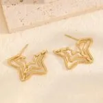 Minimalist Asymmetrical Star Drop Earrings | Bold Statement Jewelry - Image 2