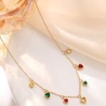 Dainty Multicolor Heart Zircon Choker | 18K Gold-Plated Stainless Steel Jewelry