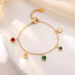 Dainty Multicolor Heart Zircon Choker | 18K Gold-Plated Stainless Steel Jewelry - Image 4