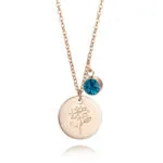 December Birthstone Carnation Pendant Necklace | 18K Rose Gold-Plated Stainless Steel Jewelry - Image 3
