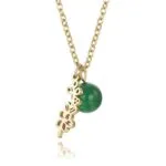 December Birthstone Carnation & Red Bead Pendant Necklace | 18K Gold-Plated Stainless Steel Jewelry - Image 8