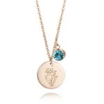 December Birthstone Carnation Pendant Necklace | 18K Rose Gold-Plated Stainless Steel Jewelry - Image 12