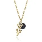 December Birthstone Carnation & Red Bead Pendant Necklace | 18K Gold-Plated Stainless Steel Jewelry - Image 4