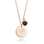 December Birthstone Carnation Pendant Necklace | 18K Rose Gold-Plated Stainless Steel Jewelry - Image 8