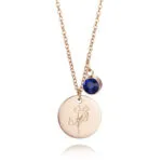 December Birthstone Carnation Pendant Necklace | 18K Rose Gold-Plated Stainless Steel Jewelry - Image 6