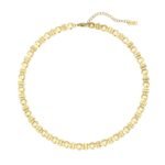 18K Gold-Plated Textured Link Bracelet | Hypoallergenic Titanium Steel Jewelry - Image 3