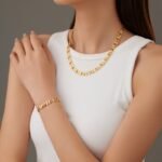 18K Gold-Plated Textured Link Bracelet | Hypoallergenic Titanium Steel Jewelry - Image 8