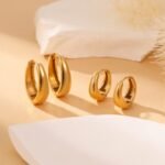 Minimalist Chunky Huggie Hoop Earrings for Women | Premium Stainless Steel Jewelry