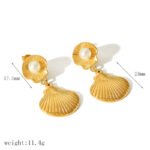 Gold Shell & Pearl Drop Earrings Collection | Ocean-Inspired Jewelry - Image 5
