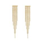 Sparkling Gold Chain Tassel Earrings for Women - Image 4