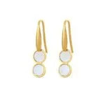 Elegant Gold Drop Earrings Trio for Women | Pearl & Enamel Options - Image 6