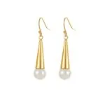Elegant Gold Drop Earrings Trio for Women | Pearl & Enamel Options - Image 5