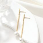 Elegant Gold Drop Earrings Trio for Women | Pearl & Enamel Options - Image 2