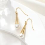Elegant Gold Drop Earrings Trio for Women | Pearl & Enamel Options