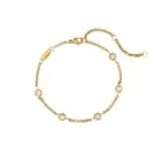 18K Gold-Plated Bezel-Set CZ Lariat Necklace | Hypoallergenic Stainless Steel Jewelry - Image 4