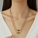 Two-Tone Marquise CZ Pendant Necklace | Hypoallergenic Stainless Steel DIY Jewelry - Image 4