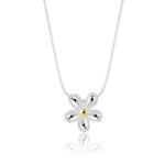 925 Sterling Silver Daisy Flower Pendant Necklace | Minimalist Two-Tone Choker