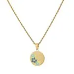 Vintage Enamel Pattern Coin Pendant Necklace | 18K Gold-Plated Stainless Steel Jewelry - Image 3