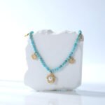 Natural Turquoise 18K Gold-Plated CZ Butterfly Pendant Necklace | Stainless Steel Luxury Jewelry