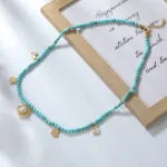 Natural Turquoise 18K Gold-Plated CZ Butterfly Pendant Necklace | Stainless Steel Luxury Jewelry - Image 3