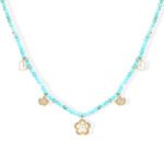 Natural Turquoise 18K Gold-Plated CZ Butterfly Pendant Necklace | Stainless Steel Luxury Jewelry - Image 2