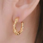 Geometric Gold Stainless Steel Earrings | Bold Statement Jewelry for Women - Image 9