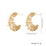 Geometric Gold Stainless Steel Earrings | Bold Statement Jewelry for Women - Image 11