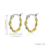 rendy Geometric Gold Earrings | Minimalist & Edgy Stainless Steel Jewelry - Image 5