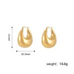 rendy Geometric Gold Earrings | Minimalist & Edgy Stainless Steel Jewelry - Image 11