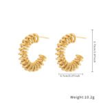 Trendy Geometric Gold Earrings | Minimalist & Edgy Stainless Steel Jewelry - Image 3