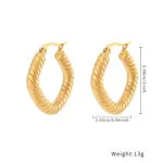 Trendy Geometric Gold Earrings | Minimalist & Edgy Stainless Steel Jewelry - Image 5