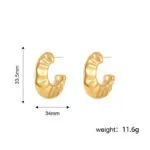 Trendy Geometric Gold Earrings | Minimalist & Edgy Stainless Steel Jewelry - Image 6