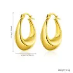 Trendy Geometric Gold Earrings | Minimalist & Edgy Stainless Steel Jewelry - Image 8