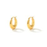 Trendy Geometric Gold Earrings | Minimalist & Edgy Stainless Steel Jewelry - Image 9