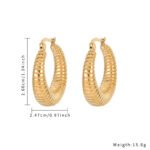Trendy Geometric Gold Earrings | Minimalist & Edgy Stainless Steel Jewelry - Image 2