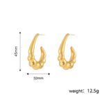 Personality Gold Geometric Earrings | Hypoallergenic Stainless Steel for Daily Wear - Image 3