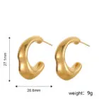 Chic Gold Geometric Stud Earrings | Premium Stainless Steel - Image 9