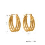 Chic Gold Geometric Stud Earrings | Premium Stainless Steel - Image 3