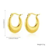 Geometric Gold Stainless Steel Earrings | Bold Statement Jewelry for Women - Image 2