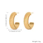 Geometric Gold Stainless Steel Earrings | Bold Statement Jewelry for Women - Image 4