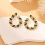 Minimalist Leaf Stainless Steel Earrings for Women | Delicate Stainless Steel Jewelry - Image 3