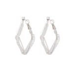 Geometric Mesh Inlay Hoop Earrings for Women | Luxury Stainless Steel Jewelry - Image 4