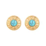 Vintage Square Green Stone Stud Earrings for Women | Natural Turquoise-Inspired Jewelry - Image 11